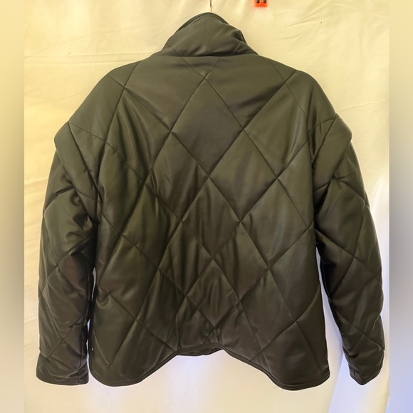 Apparis Quilted Faux Leather Black Jacket - Picture 6 of 12